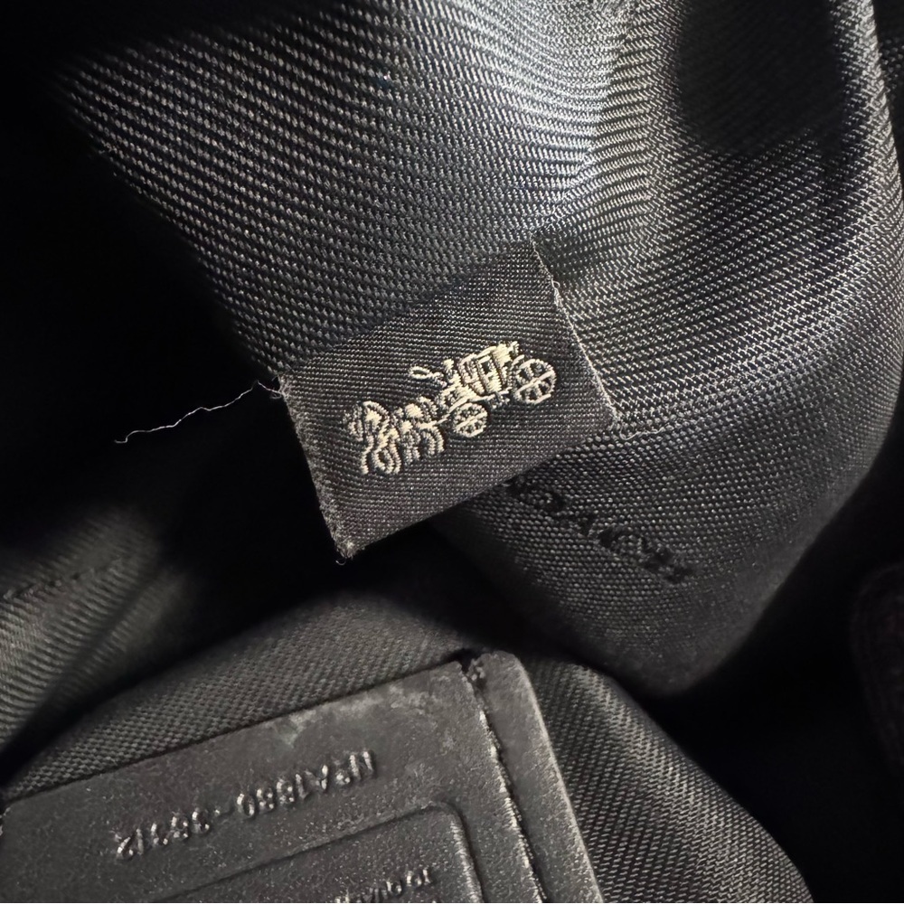 Coach Taylor Tote Light Gold/Black Pebble Leather Zip Top Closure Purse - Picture 9 of 14